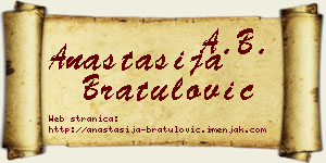 Anastasija Bratulović vizit kartica
